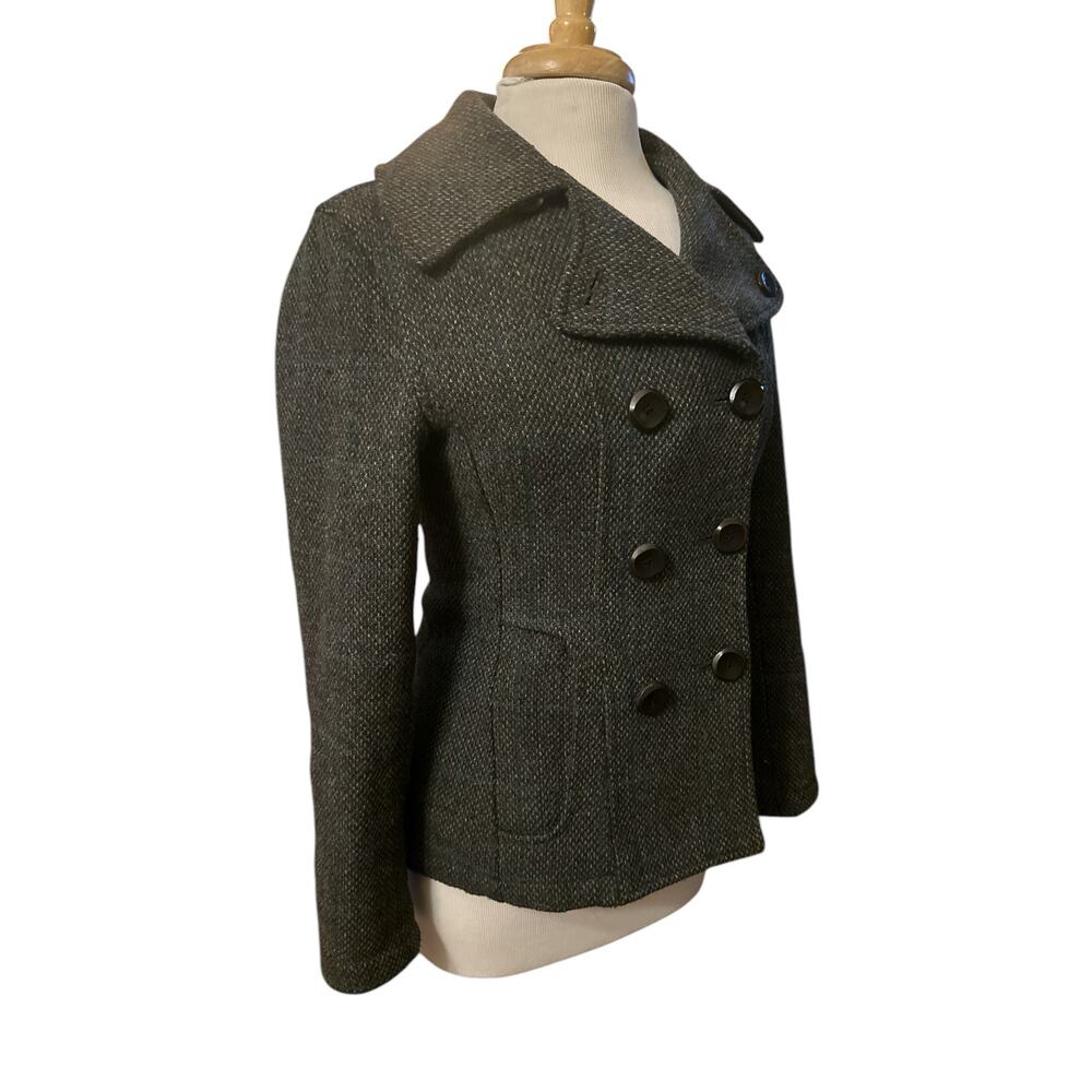 Women XS Spiewak & Sons Thinsulate Peacoat Gray Tweed Wool Double Breast Jacket